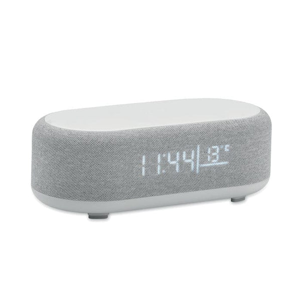 Speaker wireless e caricatore 15W Bianco - personalizzabile con logo