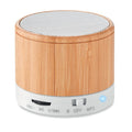 Speaker wireless in bamboo e luce Led bianco - personalizzabile con logo