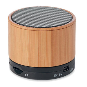 Speaker wireless in bamboo e luce Led - personalizzabile con logo