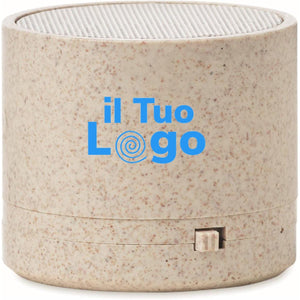Speaker wireless in paglia beige - personalizzabile con logo