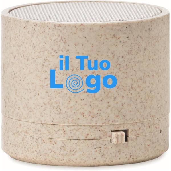 Speaker wireless in paglia beige - personalizzabile con logo