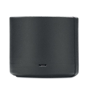 Speaker wireless in PU riciclato Nero - personalizzabile con logo