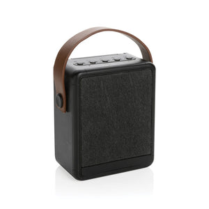 Speaker wirelss 12W solare Skywave in plastica riciclata RCS nero - personalizzabile con logo