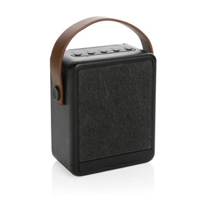 Speaker wirelss 12W solare Skywave in plastica riciclata RCS nero - personalizzabile con logo