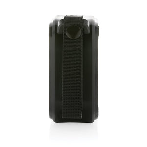 Speaker wirelss 3W solare Sunwave in plastica riciclata RCS nero - personalizzabile con logo