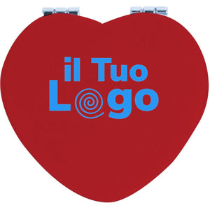 Specchietto a forma di cuore rosso - personalizzabile con logo