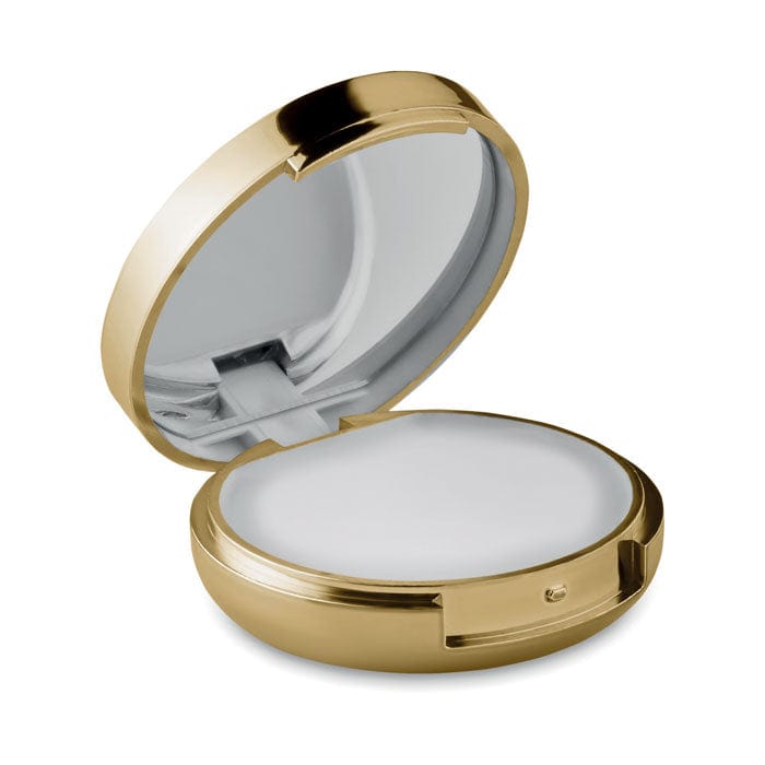 Specchietto con lucidalabbra oro - personalizzabile con logo