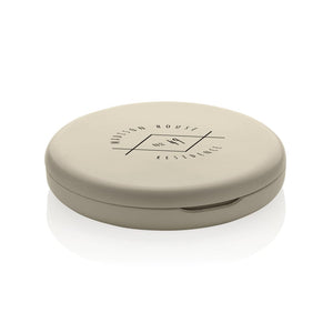 Specchietto LED ricaricabile Lumora in rPlastica RCS beige - personalizzabile con logo
