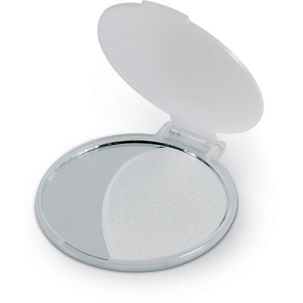 Specchietto rotondo bianco - personalizzabile con logo