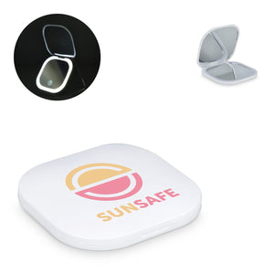 Specchio compatto a LED 350 mAh Bianco - personalizzabile con logo