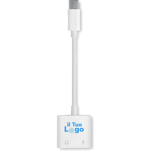 Splitter audio con jack e tipo C Bianco - personalizzabile con logo