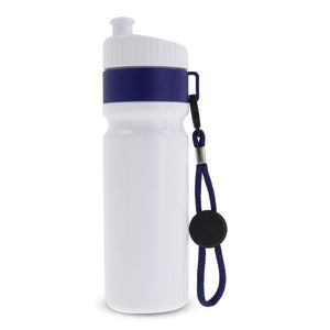 Sportbottle con bordo e cordino 750ml blu navy - personalizzabile con logo