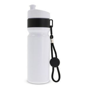 Sportbottle con bordo e cordino 750ml nero - personalizzabile con logo