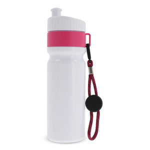 Sportbottle con bordo e cordino 750ml rosa - personalizzabile con logo