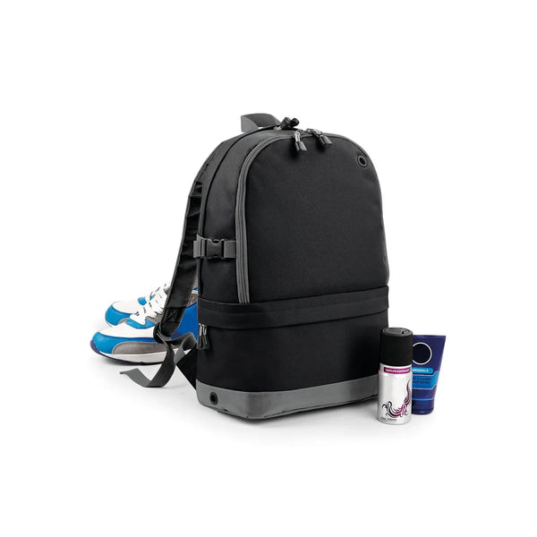 Sports Backpack nero - personalizzabile con logo