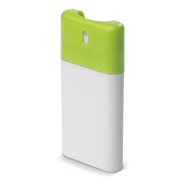 Spray disinfettante per mani 20ml Bianco/ verde calce - personalizzabile con logo