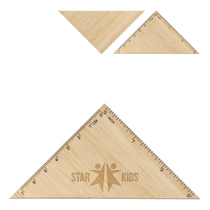 Squadra in bambu natural - personalizzabile con logo