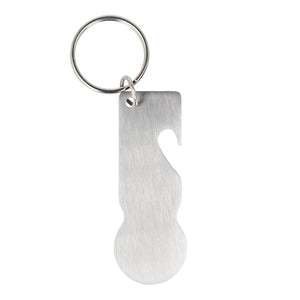 SS Portachiavi a gettone per carrello color argento - personalizzabile con logo