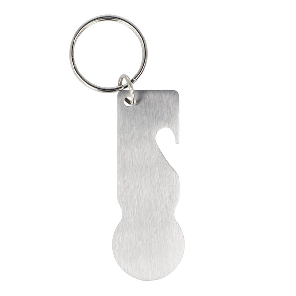 SS Portachiavi a gettone per carrello color argento - personalizzabile con logo