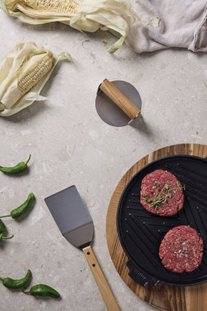 Stampo per hamburger VINGA Paso marrone - personalizzabile con logo