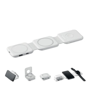 Stazione di carica pieghevole Bianco - personalizzabile con logo