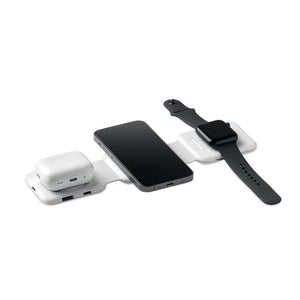 Stazione di carica pieghevole Bianco - personalizzabile con logo