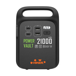 Stazione di ricarica 21000mAh Power Vault in rPlastica RCS nero - personalizzabile con logo