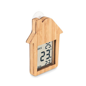 Stazione meteorologica in bambo beige - personalizzabile con logo