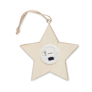 Stella in MDF con luce natural - personalizzabile con logo