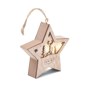 Stella in MDF con luce natural - personalizzabile con logo
