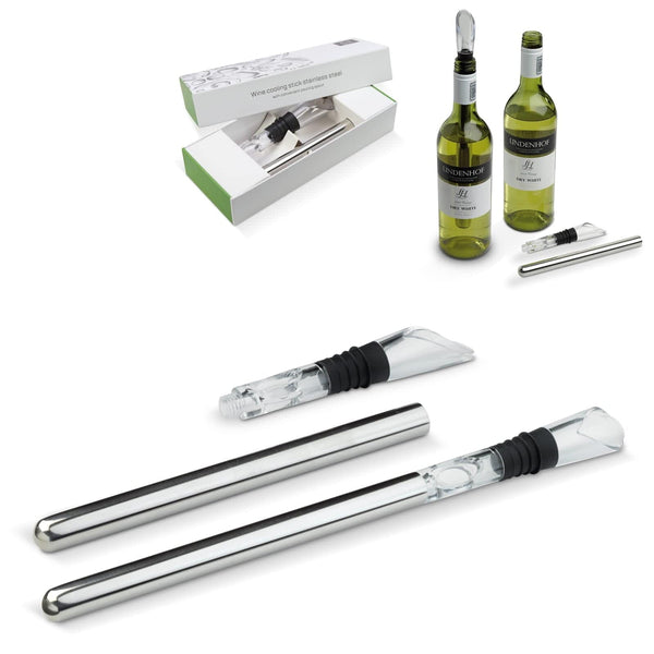 Stick raffredda vino color argento - personalizzabile con logo