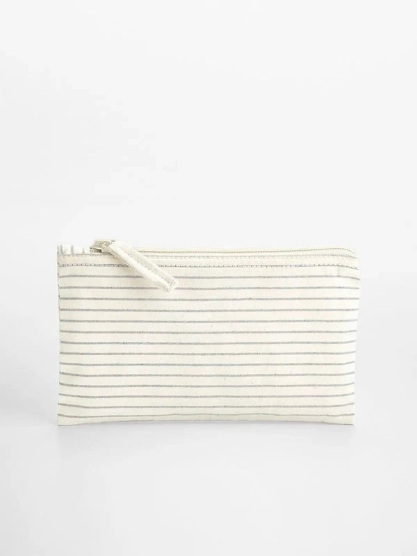 Striped Organic Cotton Accessory Pouch - personalizzabile con logo