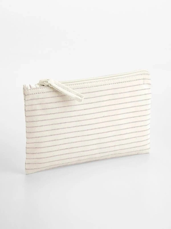 Striped Organic Cotton Accessory Pouch - personalizzabile con logo