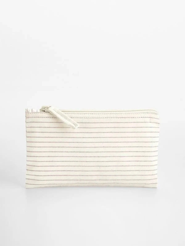 Striped Organic Cotton Accessory Pouch - personalizzabile con logo