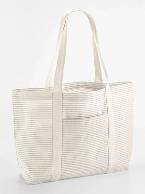 Striped Organic Cotton Shopper - personalizzabile con logo