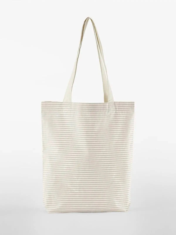 Striped Organic Cotton Tote - personalizzabile con logo