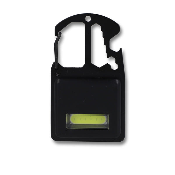 Strumento multifunzione compatto in R-ABS e metallo 7 funzioni Nero - personalizzabile con logo
