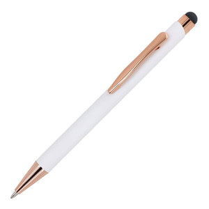 Stylo à bille Prague or rose R-ALL Bianco - personalizzabile con logo
