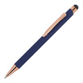 Stylo à bille Prague or rose R-ALL blu navy - personalizzabile con logo