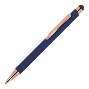 Stylo à bille Prague or rose R-ALL blu navy - personalizzabile con logo