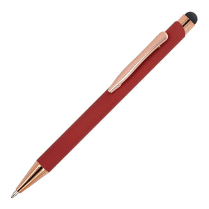 Stylo à bille Prague or rose R-ALL rosso - personalizzabile con logo