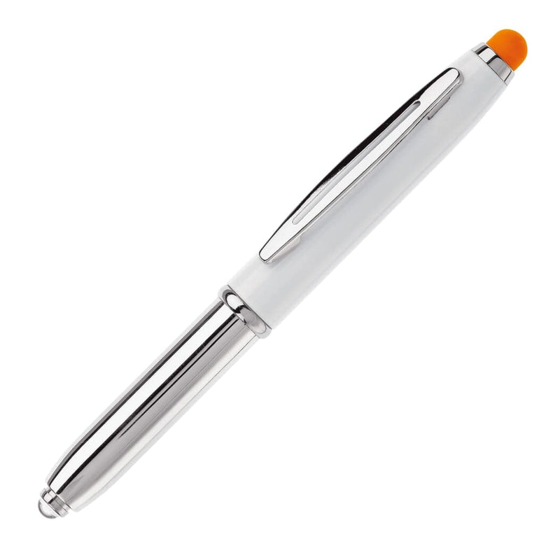 Stylus pen Shine White / arancione - personalizzabile con logo