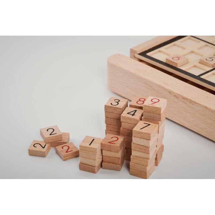 Sudoku da tavolo in legno beige - personalizzabile con logo
