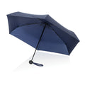 Super mini ombrello 19,5" pongee 190T in rPET  Aware™ blu navy - personalizzabile con logo