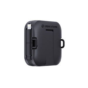 Supporto 100W con cavo retrattile Urban Vitamin San Jose nero - personalizzabile con logo