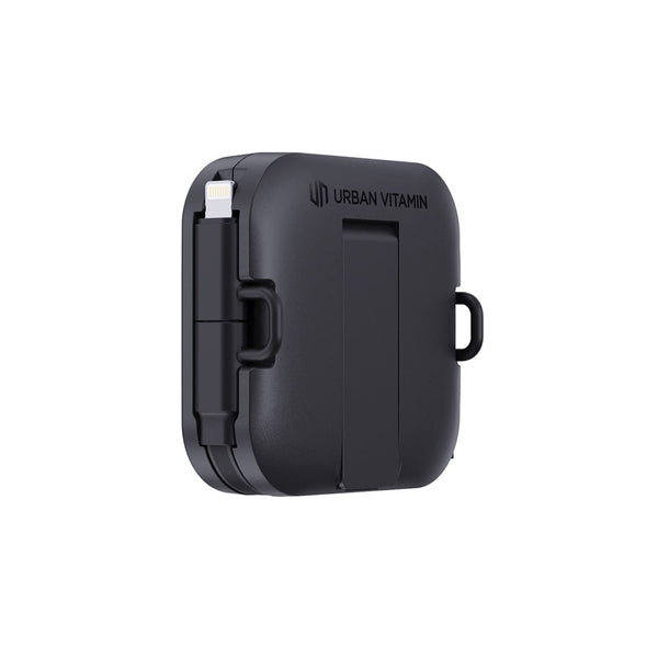 Supporto 100W con cavo retrattile Urban Vitamin San Jose nero - personalizzabile con logo