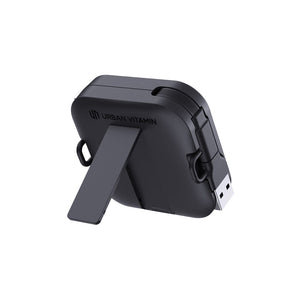 Supporto 100W con cavo retrattile Urban Vitamin San Jose nero - personalizzabile con logo