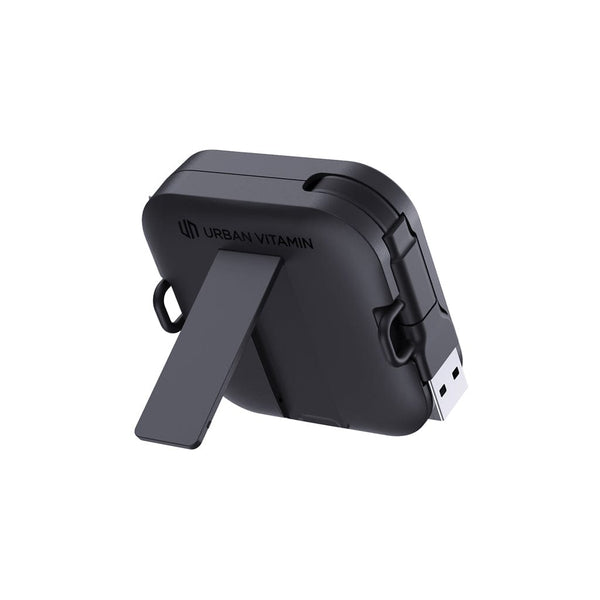 Supporto 100W con cavo retrattile Urban Vitamin San Jose nero - personalizzabile con logo