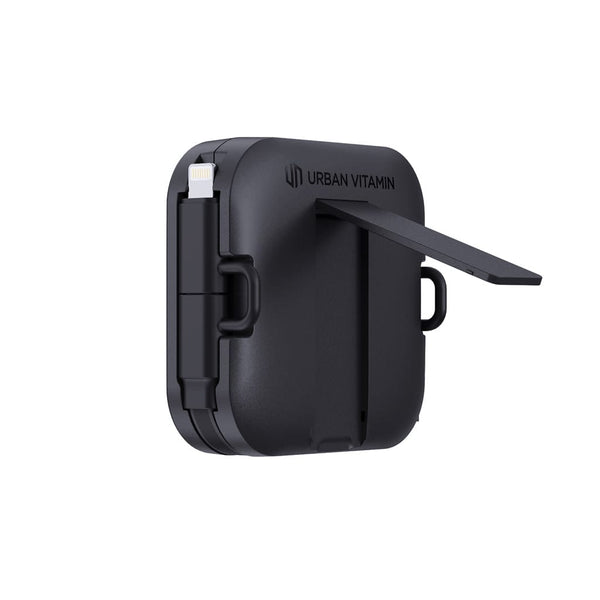 Supporto 100W con cavo retrattile Urban Vitamin San Jose nero - personalizzabile con logo