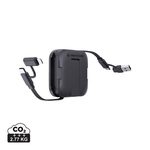 Supporto 100W con cavo retrattile Urban Vitamin San Jose nero - personalizzabile con logo